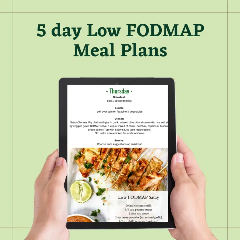 4 Weeks of 5-day Low FODMAP Meal Plans + 1 Week Vegetarian